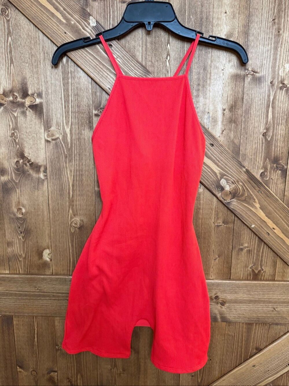 Wild Fable Women’s Medium Red Ribbed Unitard Romper NWT Sleeveless 4.25” Inseam